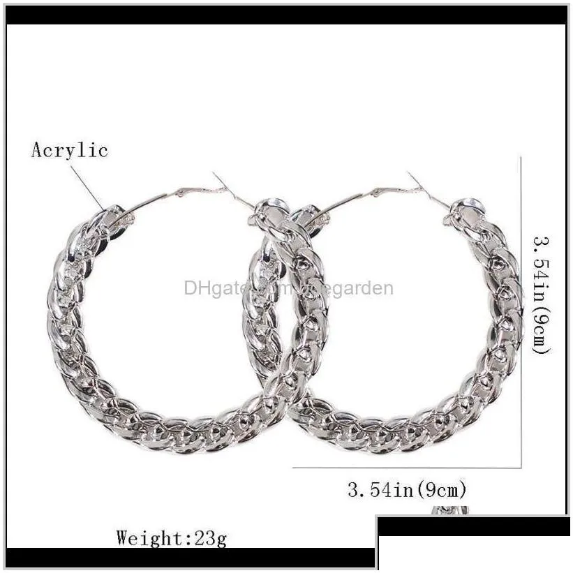 iena hoops hie trendy 80mm big metal for women gold twisted circle round alloy hoop earrings fashion party jewelry ajbrm