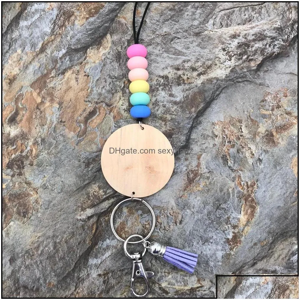 necklaces pendants jewelry wholesale design handmade sile beads pencil rope tassel pendant personalized engraved wood disc lanyard