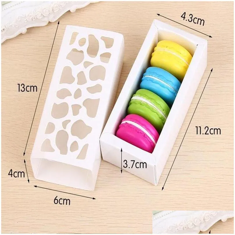hollow macaron box cupcake container valentine chocolate packing baking package macaron packing paper cake boxes 4x6x13cm