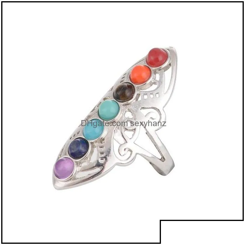 band rings jewelry natural stone alloy men women plate with sier ring colorf energy personality 3 65cz omzcu