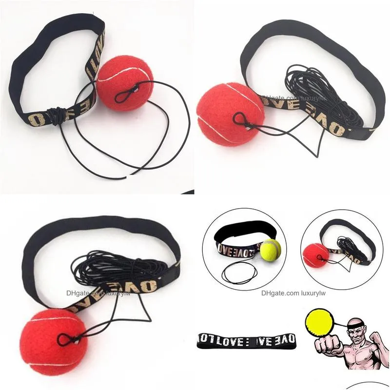 Punching Balls Fight Boxing Ball Equipment With Headband For Reflex Speed Training Red Drop Delivery Sports Outdoors Fitness Supplies Dhdlg