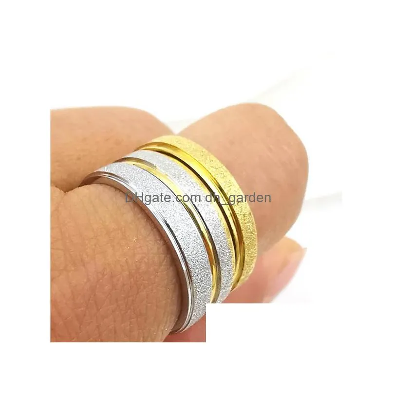 popular stainless steel gilded frosted ring punk ring for men and women general jewelry valentines day gift