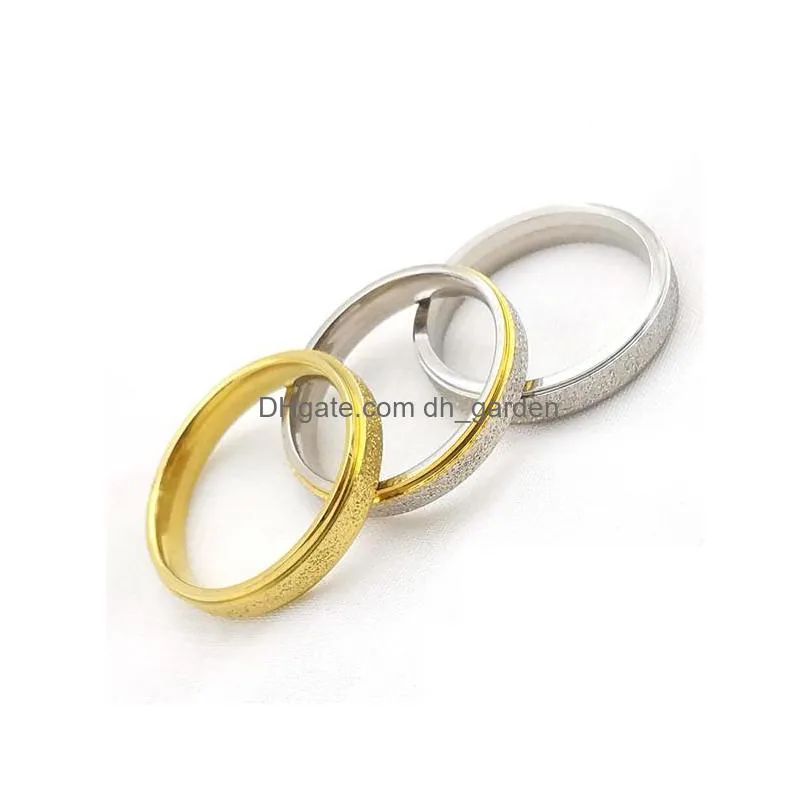 popular stainless steel gilded frosted ring punk ring for men and women general jewelry valentines day gift