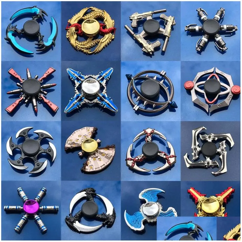 Decompression Toy Mti Styles Fidget Spinner Finger Toy Zinc Alloy Metal Hand Spinners Fingertip Gyro Spinning Top Relief Decompression Dh9Ci