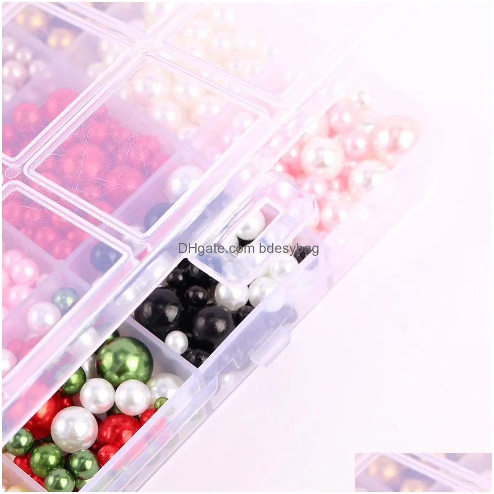 new round beads set 310mm nonhole abs imitation pearl plastic bead scattered beads diy ornament decorative