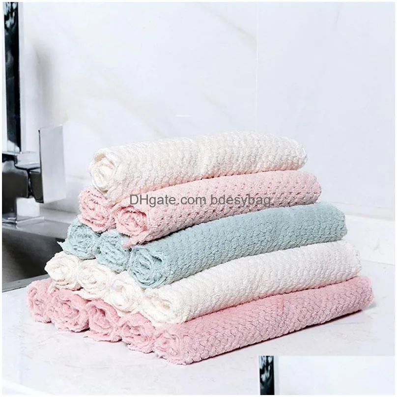 1 piece towel household super absorbent cleaning cloth rag microfiber kitchen towel dishcloths washing rags for dish