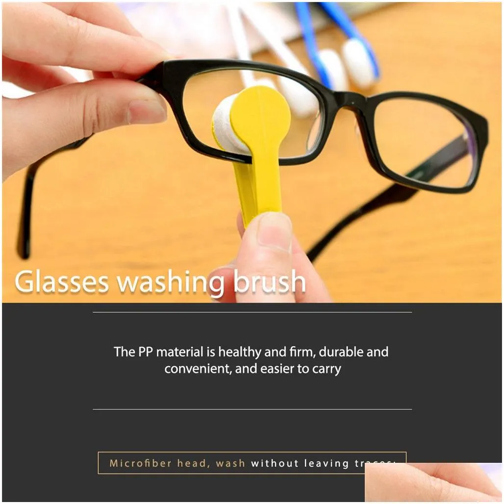 Mini Soft Eye Glasses Lens Cleaning Brush Cleaner Wipe Microfiber Spectacles Eyeglass Eyewear Screen Rub Drop 220926