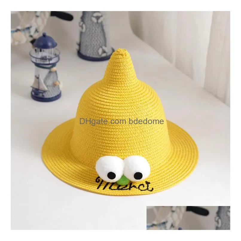 Fashion Children St Hats With Cartoon Eyes Creative Top Baby Girls Bucket Hat Boys Cap Witch Beach Panama Caps Ship Drop Delivery Dhd7C