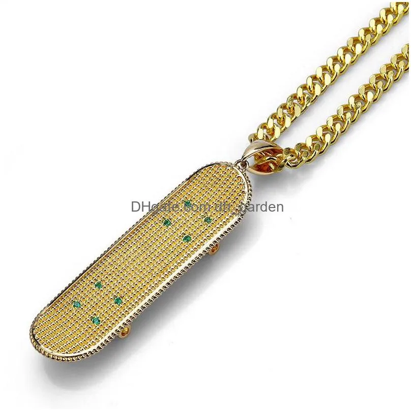 mens hip hop necklace jewelry silver gold cuban link chain fashion skateboard pendant necklaces for men