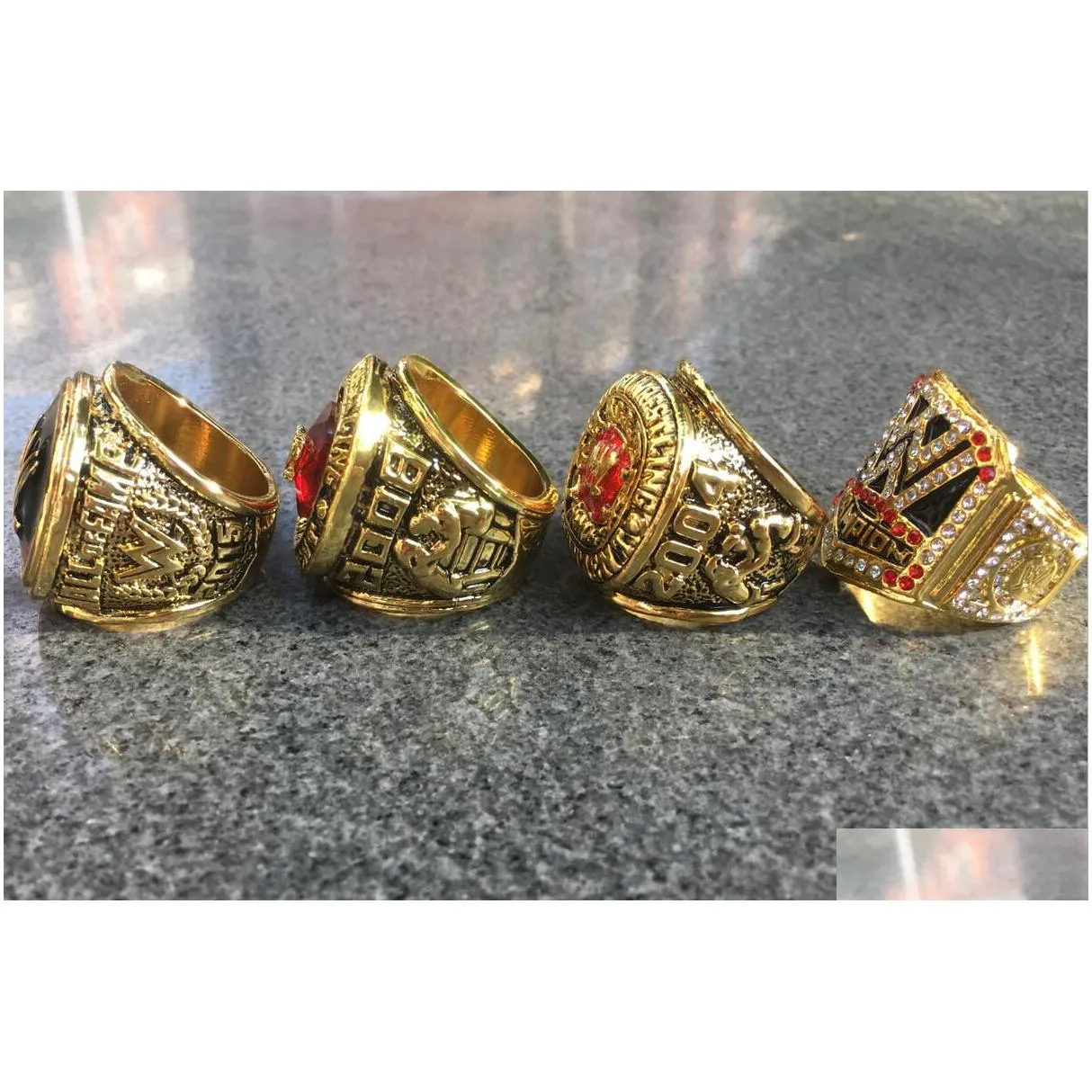 4pcs 2004 2008 2015 2016 wrestling federation hall of fame championship ring souvenir men fan gift 2018 2019 wholesale