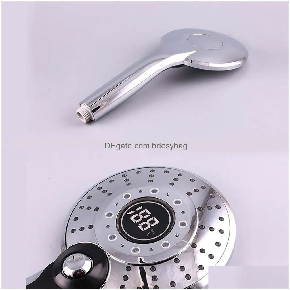 led shower head digital temperature control shower sprayer 3 spraying mode water saving filter