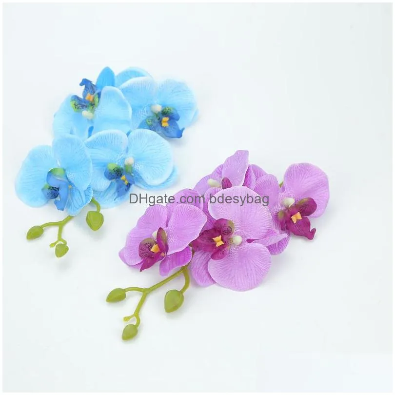 artificial butterfly flowers orchid bouquet fake plants vase for home wedding decoration ornamental flowerpot silk string