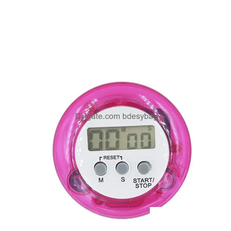 high quality round electronic timer lcd digital kitchen countdown timer timing tool with stand 30%off