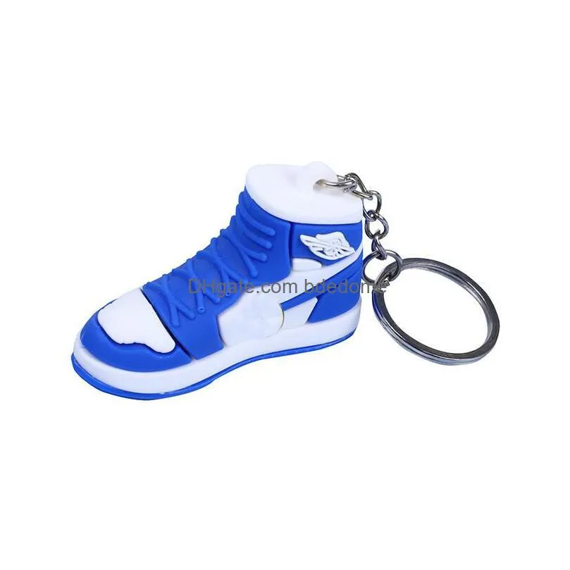 14 Colors Designer Mini 3D Sneaker Keychain Men Women Kids Key Ring Gift Shoes Keychains Handbag Chain Basketball Sile Drop Delivery Dhl9J