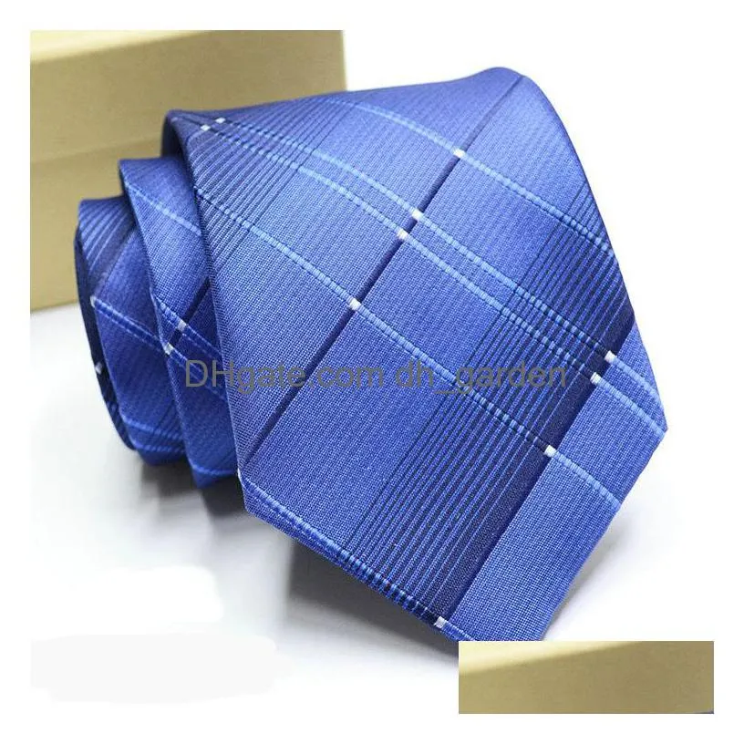 Neck Ties New Fashion Silk Necktie Mens Dress Tie Wedding Business Knot Solid For Men Neckties Handmade Accessories Drop Del Dhgarden Dhemj