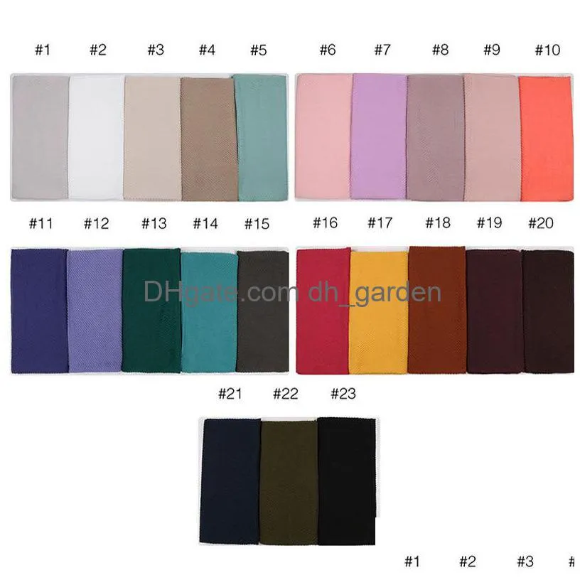 Scarves New Fashion Wrinkle Crinkle Hijab Long Scarf Plain Cotton Muslim Women Shawls Head Wrap Islamic Turban Hijabs Headsc Dhgarden Dhe3Y