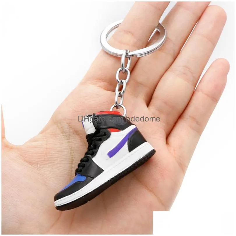 Classic Mini Three-Nsional Shoes Key Chain Trendy Color Sneaker Keychain Men Women Kids Basketball Shoe Keychains Drop Delivery Dh3Co