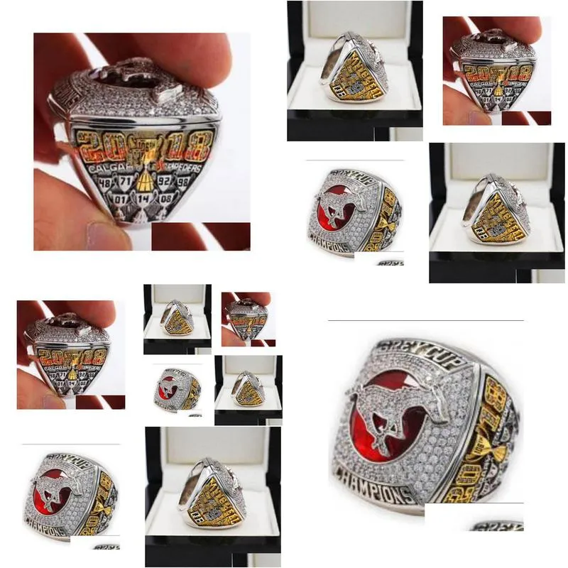 2018 2019 calgary stampeders cfl football the grey cup championship ring souvenir men fan gift 2023 wholesale