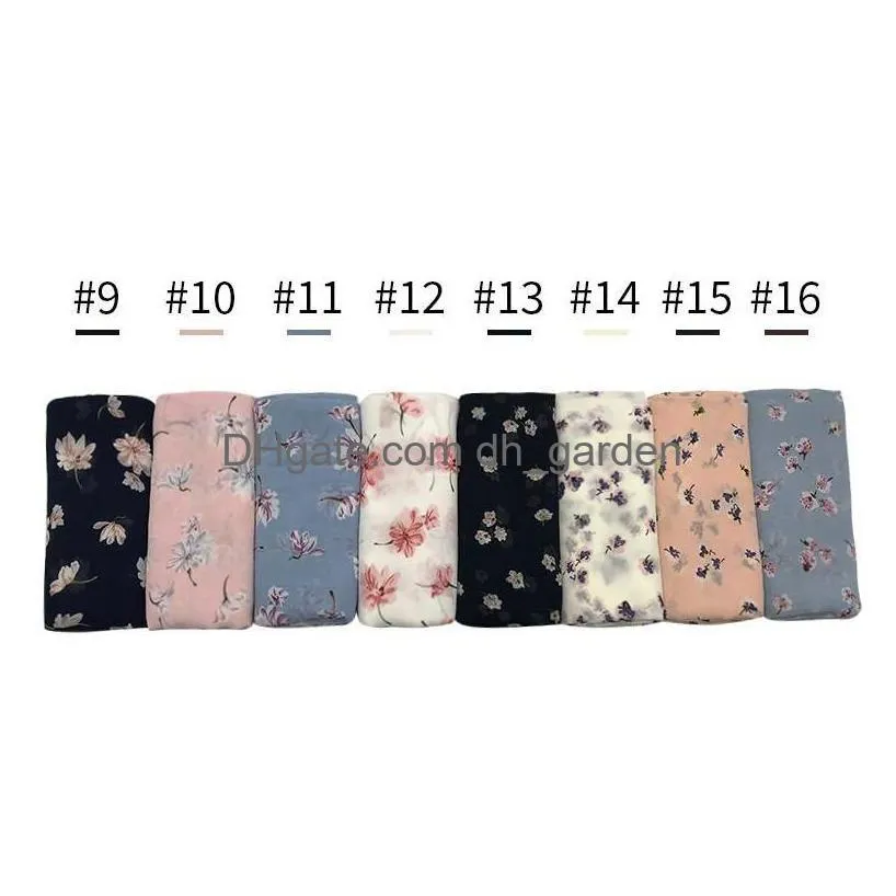 Scarves Women Print Chiffon Hijab Scarf Fashion Flower Dot Scarves And Shawls Luxury Muslim Hijabs Drop Delivery Fashion Acc Dhgarden Dh7Yj