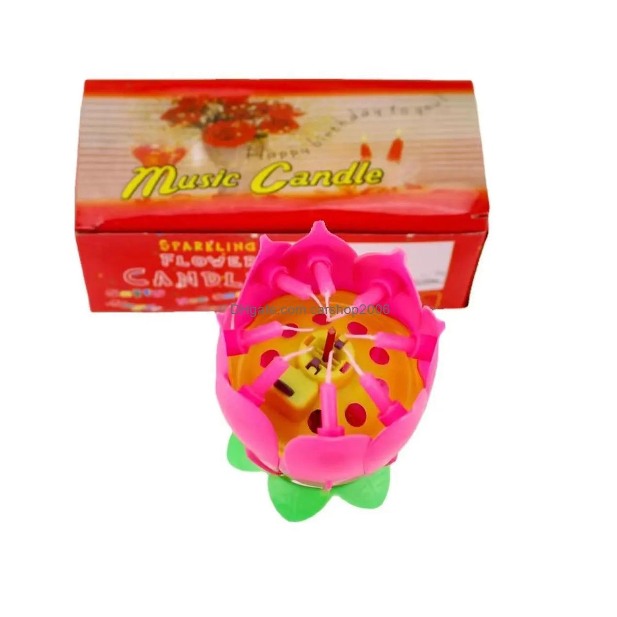 lotus music candle lotus singing birthday party cake music flash flower candles cakes accessories home decorations c5