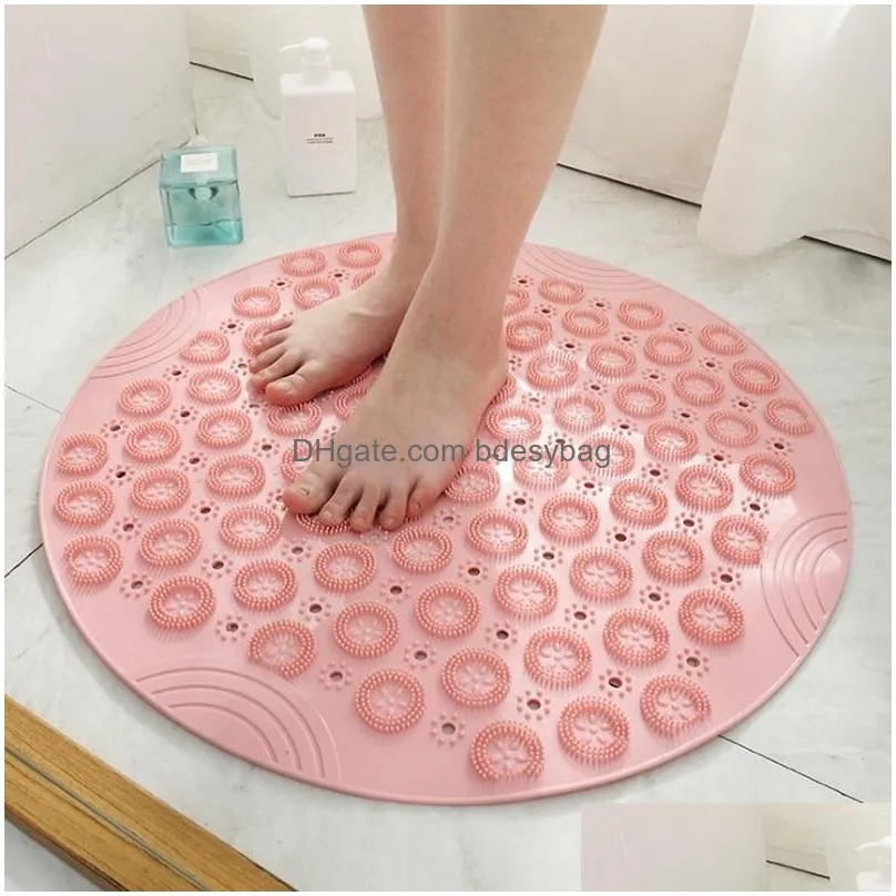 55cm round pvc nonslip bathroom mat ep silicone shower bath foot brush dead skin point bead padbathroom mat