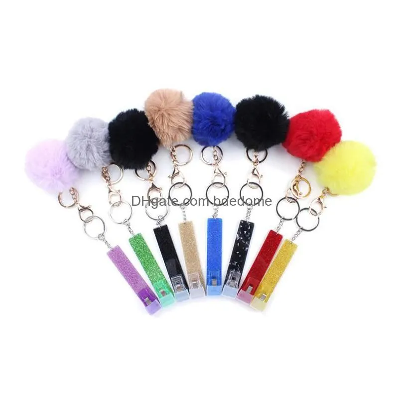 Cute Credit Card Pler Pompom Keychains Acrylic Debit Bank C Ard Grabber For Long Nail Atm Keychain Cards Clip Nails Key Rings 13 Drop Dhxoy