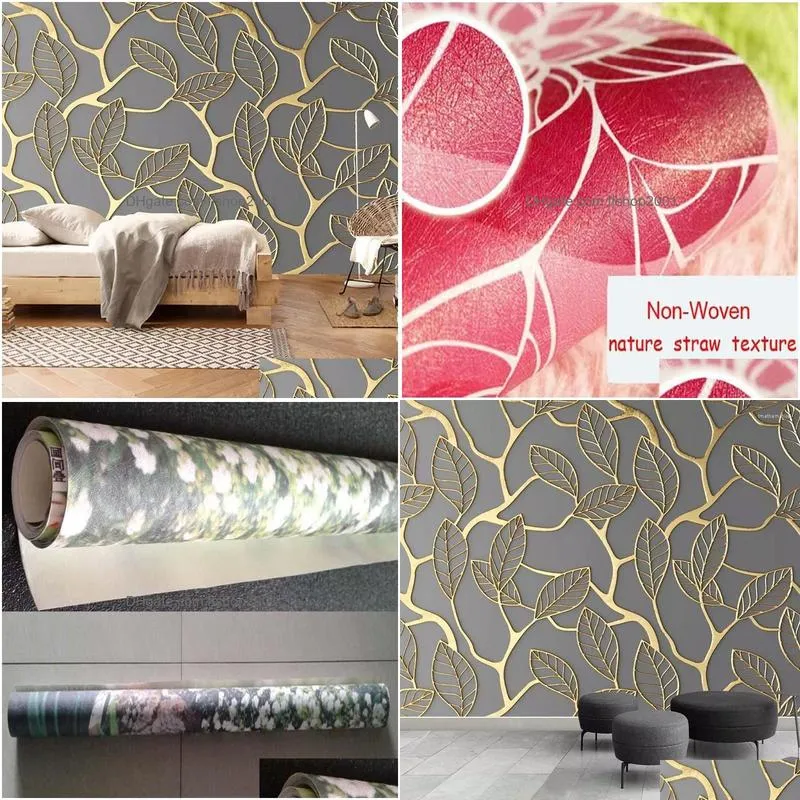 wallpapers custom po wallpaper for walls 3d stereoscopic golden tree leaves living room tv background wall mural creative paper