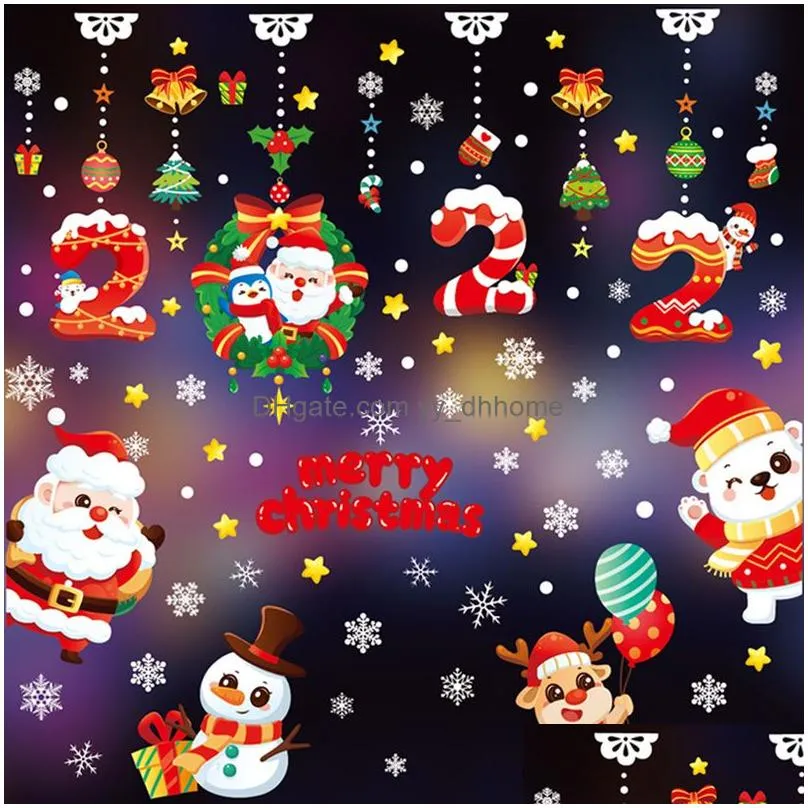 wall stickers christmas santa claus window stickers wall ornaments christmas pendant merry christmas for home decor happy year mirror