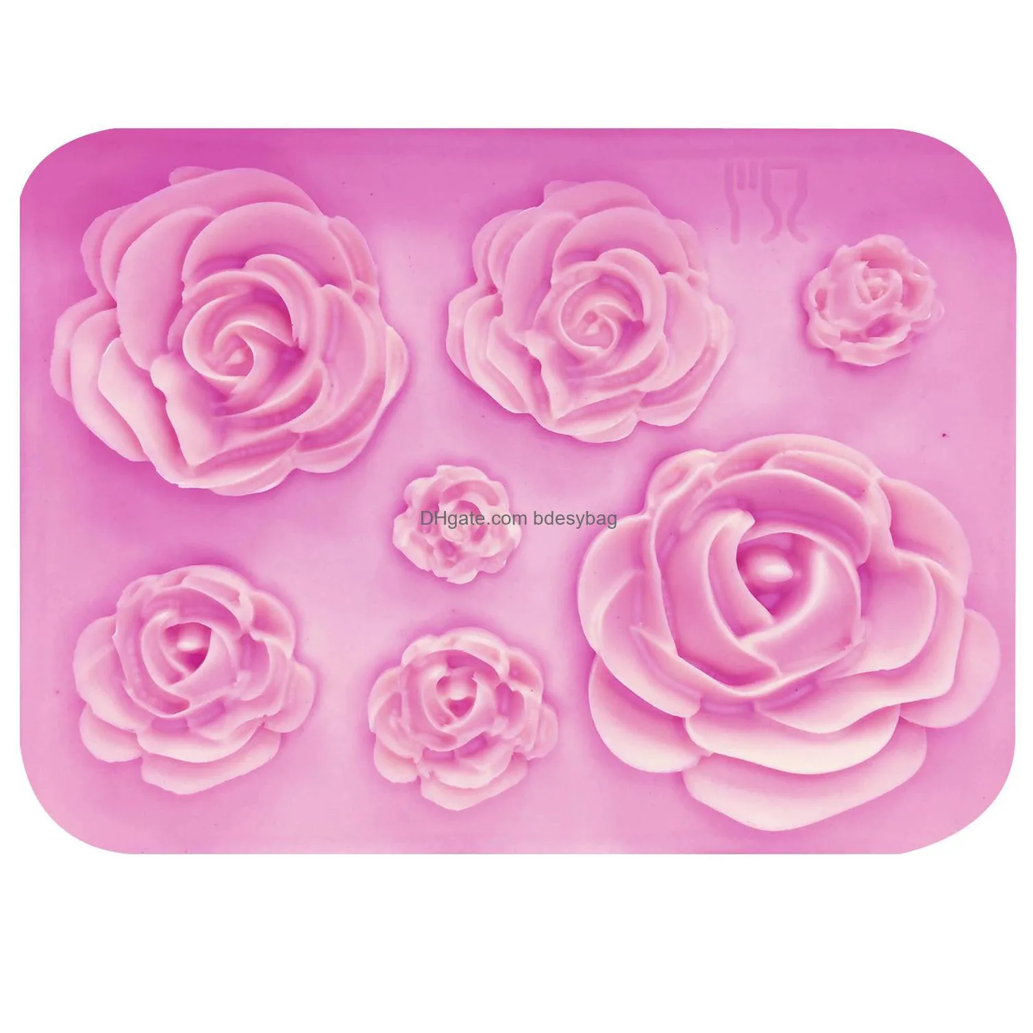 m1023 rose flowers silicone mould cake chocolate mold wedding decorating tools fondant sugarcraft