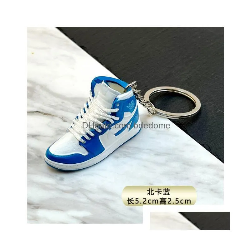 Designer 83 Styles 3D Basketball Shoes Keychain Stereoscopic Sneakers Keychains For Women Bag Pendant Mini Sport Shoe Keyring Drop Del Dhpjm