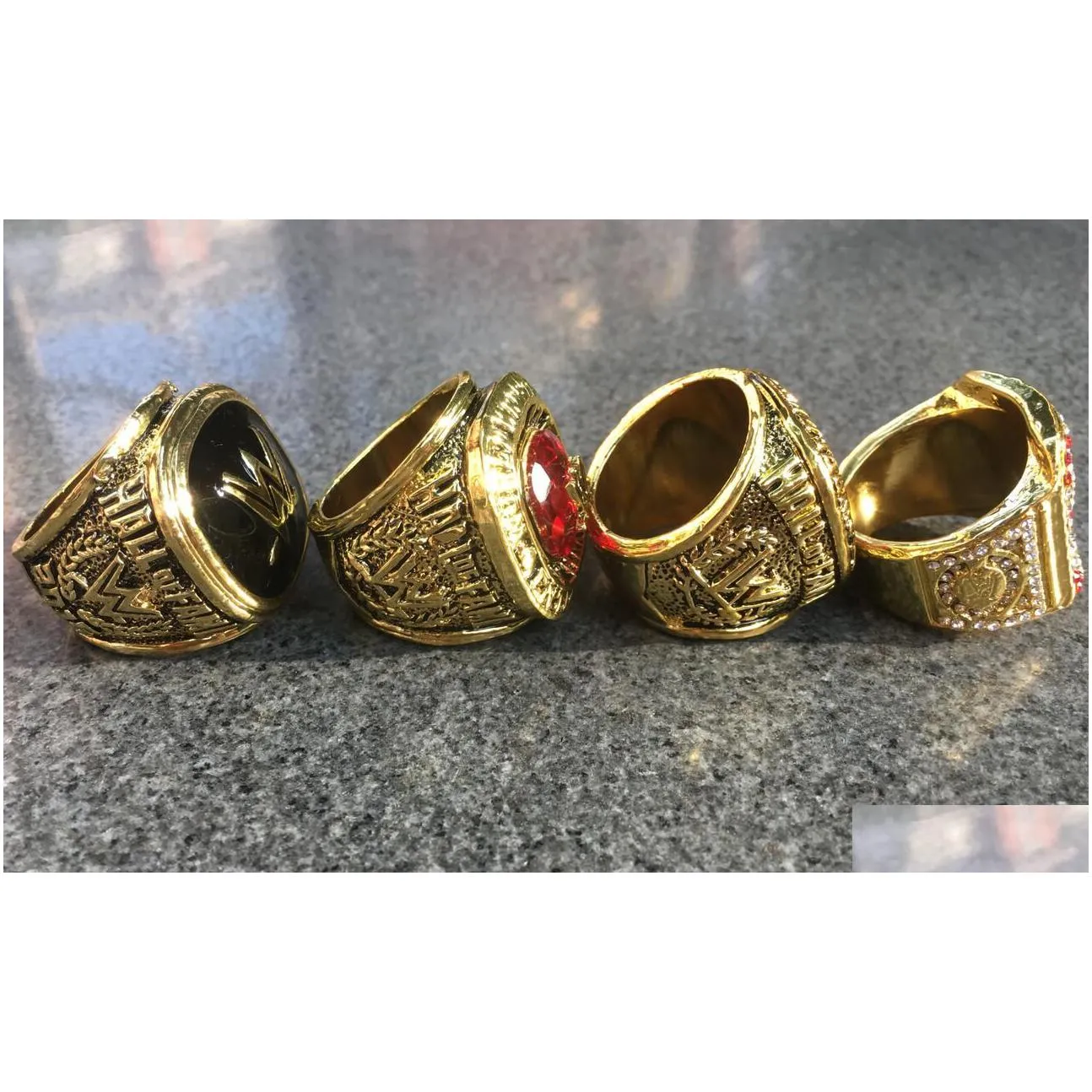 4pcs 2004 2008 2015 2016 wrestling federation hall of fame championship ring souvenir men fan gift 2018 2019 wholesale