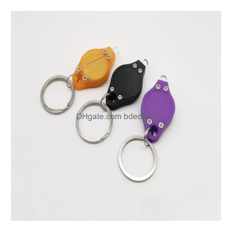 8 Colors Mini Torch Keychain Ring Pk Keyring White Led Lights Uv Le D Light Bbs Micro Key Chain Flashlight Drop Delivery Dhemz