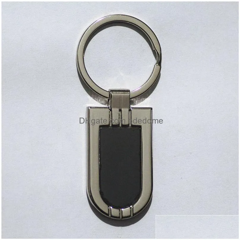 Customizable Logo 30 Styles Shape Metal Blank Tag Keychain Creative Car Business Advertising Personalized Stainless Steel Key Drop Del Dhkcz