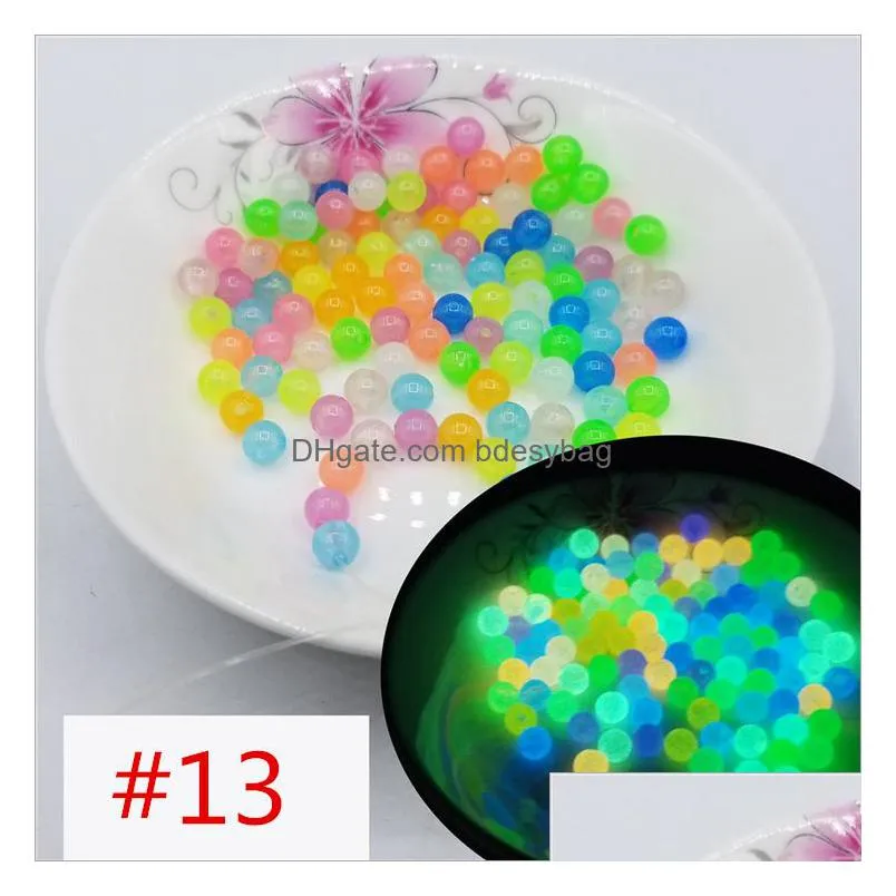 new 8 mm glow in the dark fishing loose beads for woman men luminous locket necklace diy jewelry making acrylic beads