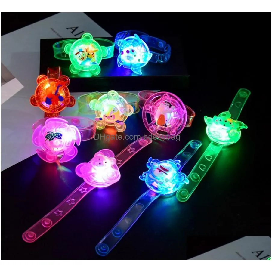 night market luminous party small toys new finger tip gyro spiral new year childrens ring bracelet led flash