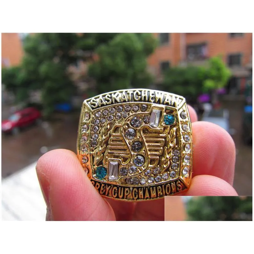 1989 saskatchewan roughriders the grey cup championship ring with wooden box men fan souvenir gift wholesale 2019 drop shipping