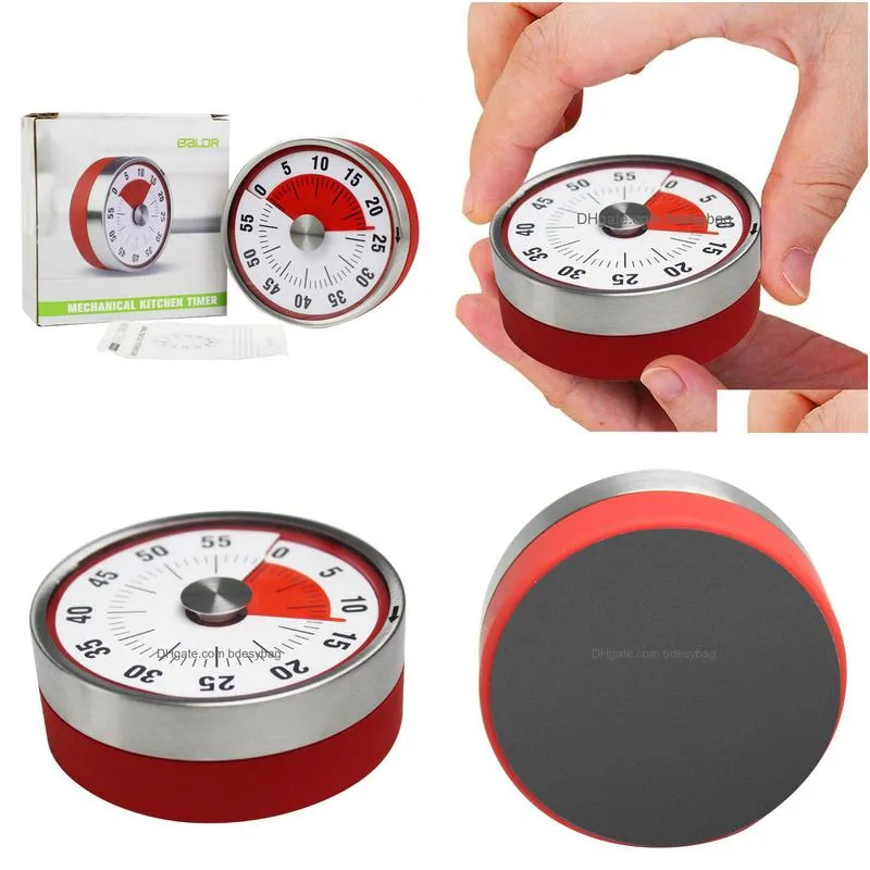 round kitchen timer time reminder kitchen gadgets clock with magnet base countdown alarm mechanical cooking count up