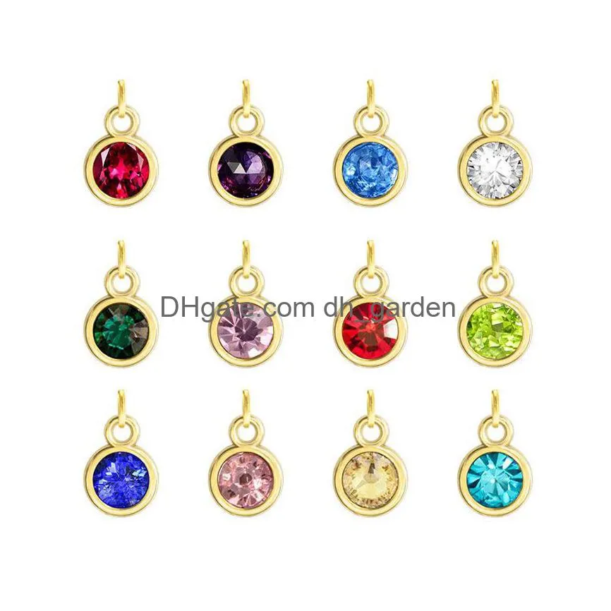 Charms Wholesale 120Pcs Colorf Birthstone Crystal Charms With Open Ring Jewelry Diy Accessories Drop Delivery Jewelry Jewelr Dhgarden Dhgh3