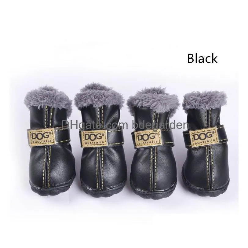 dog apparel pet shoes 4pcs/set warm winter pet boots for chihuahua waterproof snowshoes outdoor puppy outfit anti slid