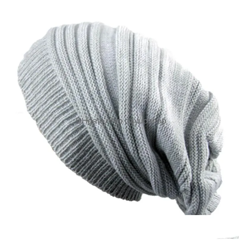 6 Colors Two-Color Pleated Knit Cap Thermal Plover Acrylic Pile Up Hat Outdoor Travel Womens Warm Drop Delivery Dhvwf