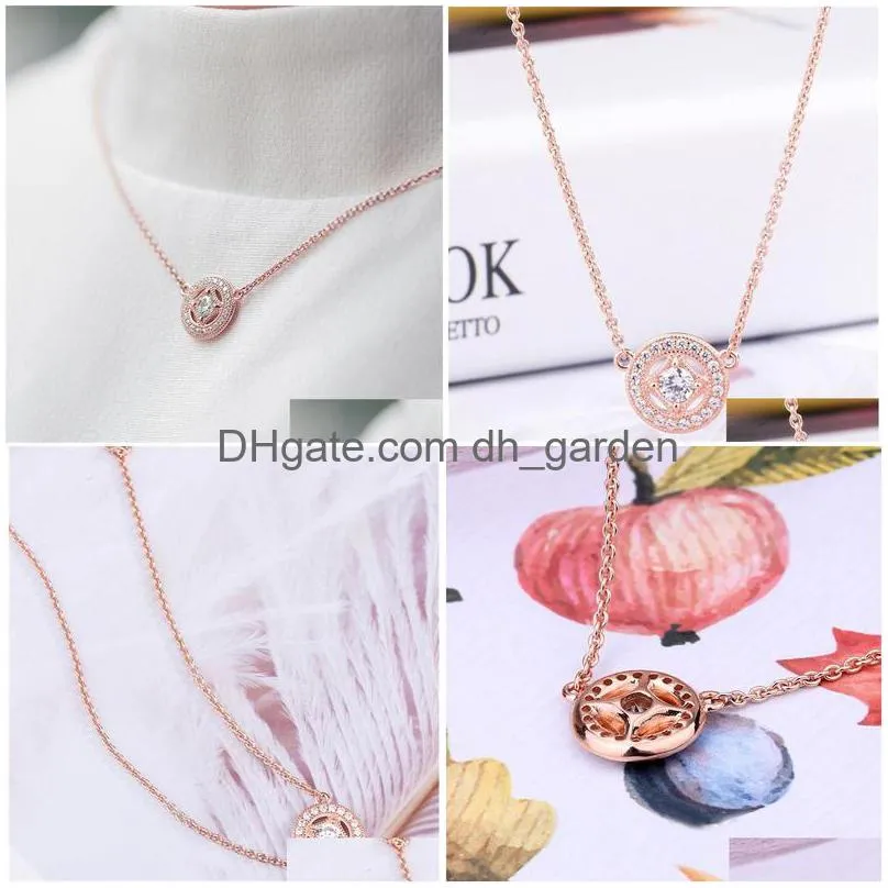 Pendant Necklaces S925 Sterling Sier Necklace Rose Gold Vintage Charm Clavicle Fashion Unique Ladies Jewelry Drop Delivery J Dhgarden Dhtfd