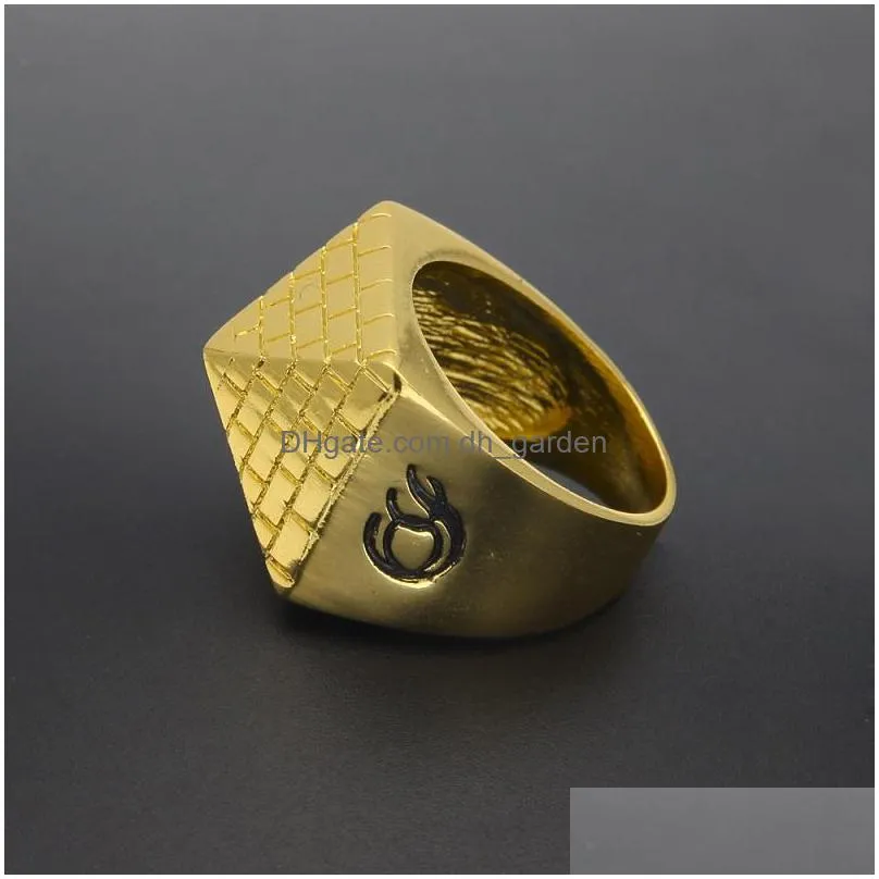 mens hip hop gold ring jewelry fashion egypt pyramid punk retro alloy metal rings