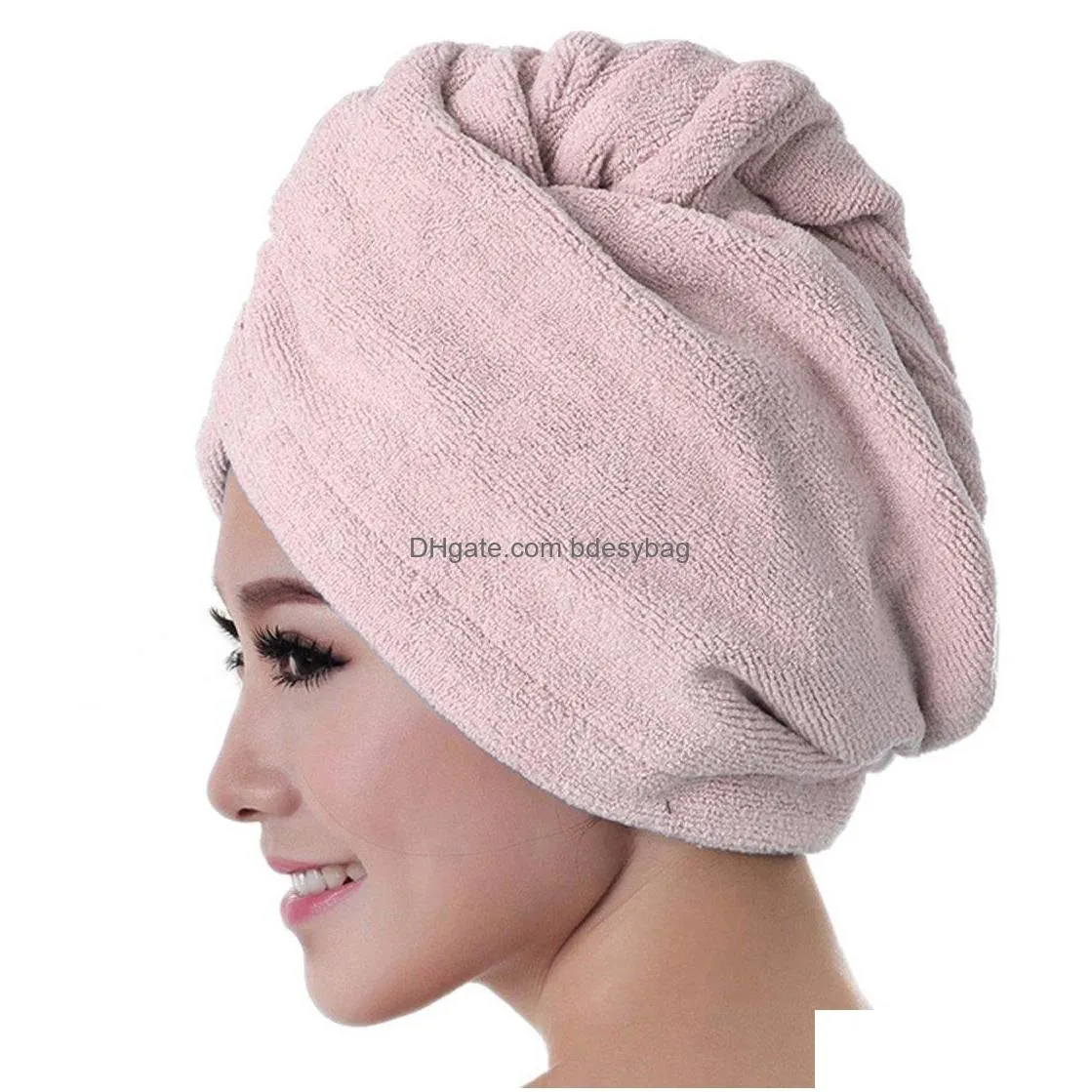 microfiber bath towel dry hair quickdrying women soft shower cap hat turban headgear bathing tools