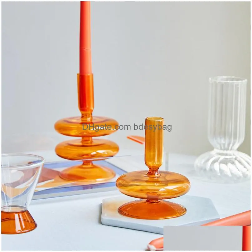 floriddle taper candle holders glass candlesticks for home wedding room decoration party vase table bookshelf