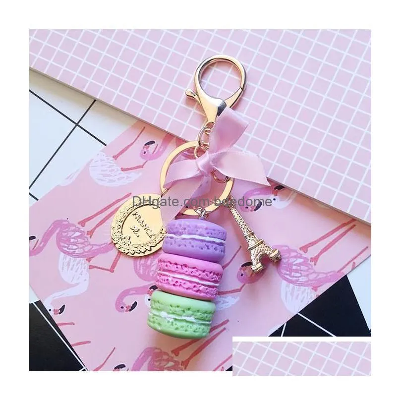  Cake Key Chain Fashion Cute Keychain Bag Charm Car Ring Wedding Party Gift Jewelry For Women Men Drop Delivery Dhy5E