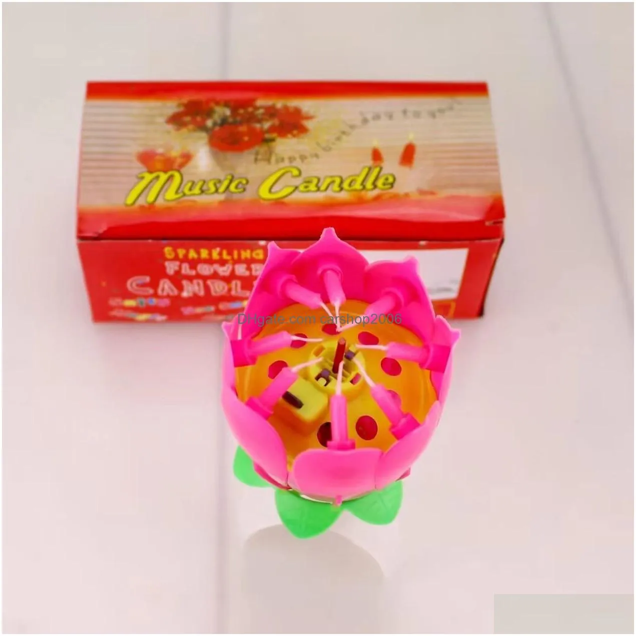 lotus music candle lotus singing birthday party cake music flash flower candles cakes accessories home decorations c5