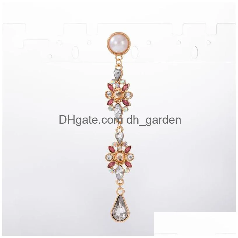Dangle & Chandelier Colorf Shiny Crystal Stone Drop Earrings For Women Flowers Water Wing Geometric Dangle Jewelry Pendiente Dhgarden Dh6As