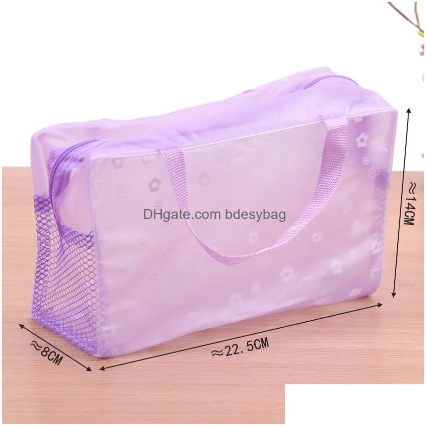 5 colors make up storage boxes organizer bag toiletry bathing women waterproof transparent floral pvc travel cosmetic