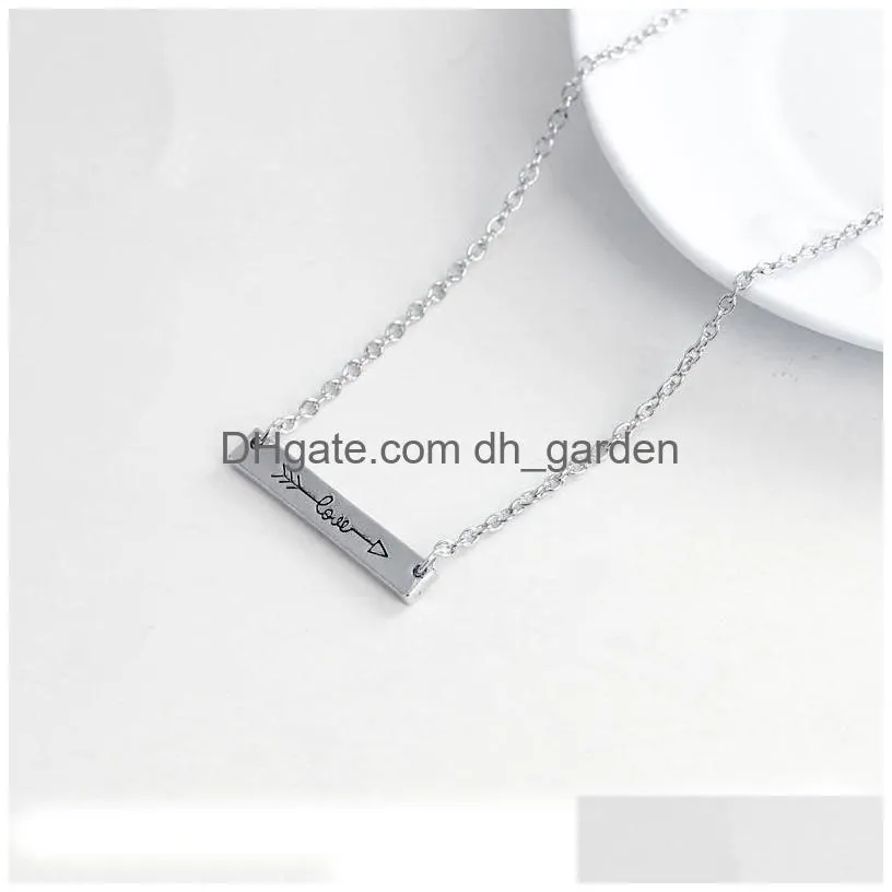 Pendant Necklaces Cupid Love Arrow Tiny Tal Bar Designer Necklace Luxury Jewelry Women Hip Hop Necklaces Drop Delivery Jewel Dhgarden Dhziy