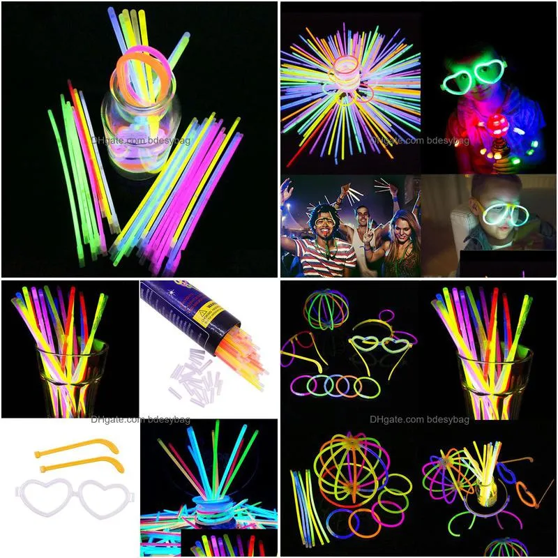 fluorescence light glow sticks party multicolor neon light luminous necklace bracelets for concert event festive decor supplies